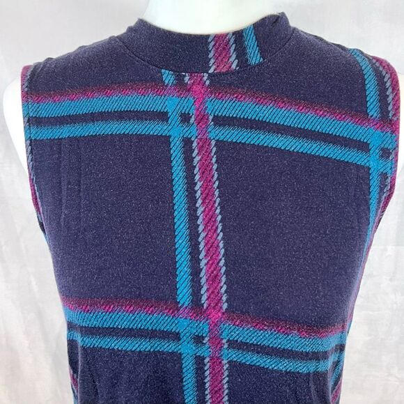 Apt 9 mock neck jersey plaid top size large - Picture 3 of 6